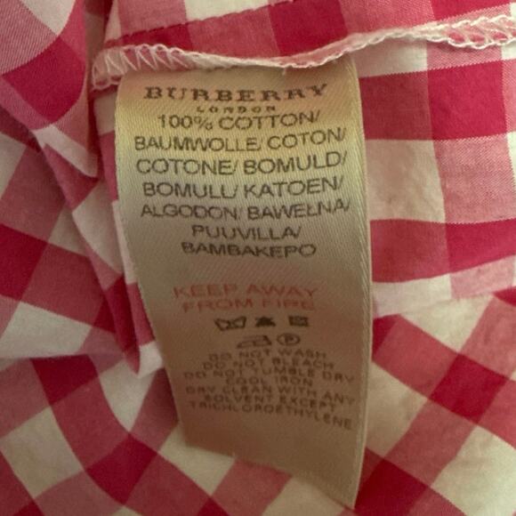 Burberry Women's Pink White Plaid Checkered Sleeveless Peplum Tunic Tank Top 4 - Picture 5 of 5